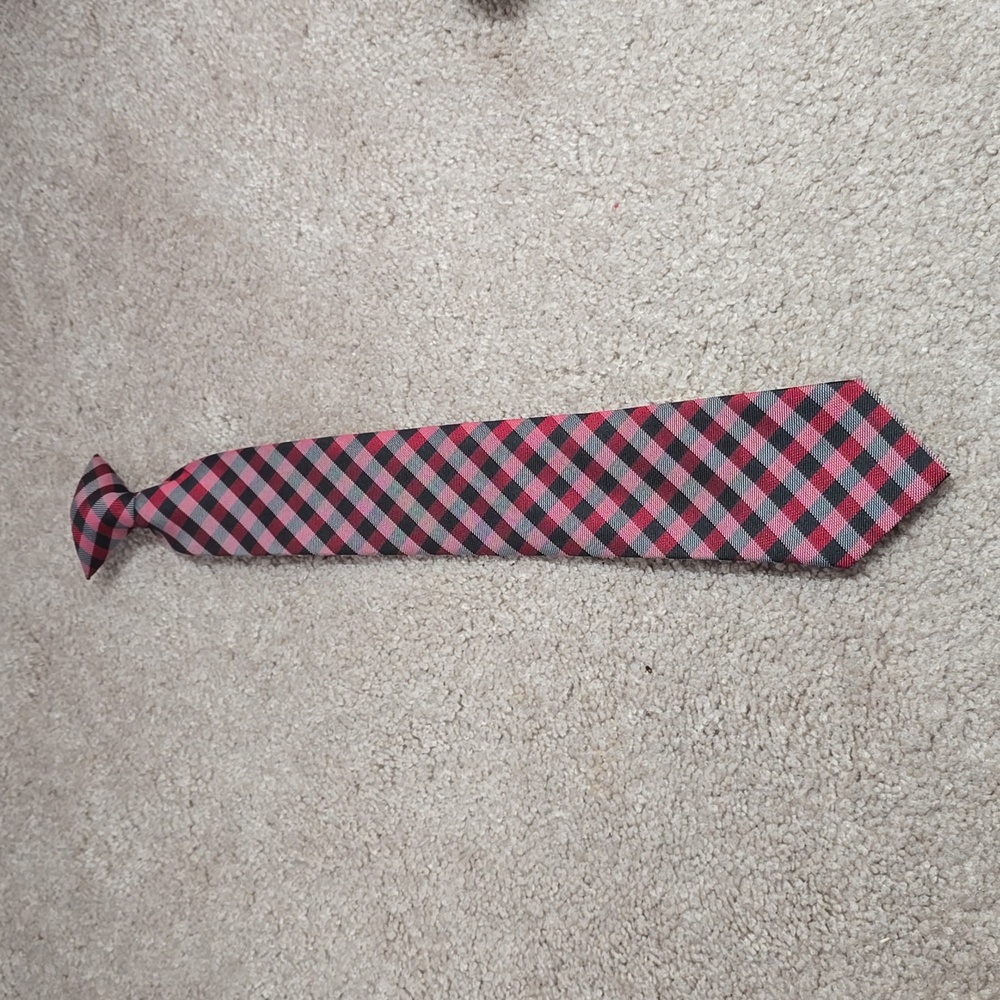 Clip-On Plaid Tie (15" Long)